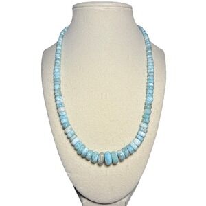 Jay King Mine Sterling Silver Larimar Graduated Beaded Abt 20" Necklace J14-3